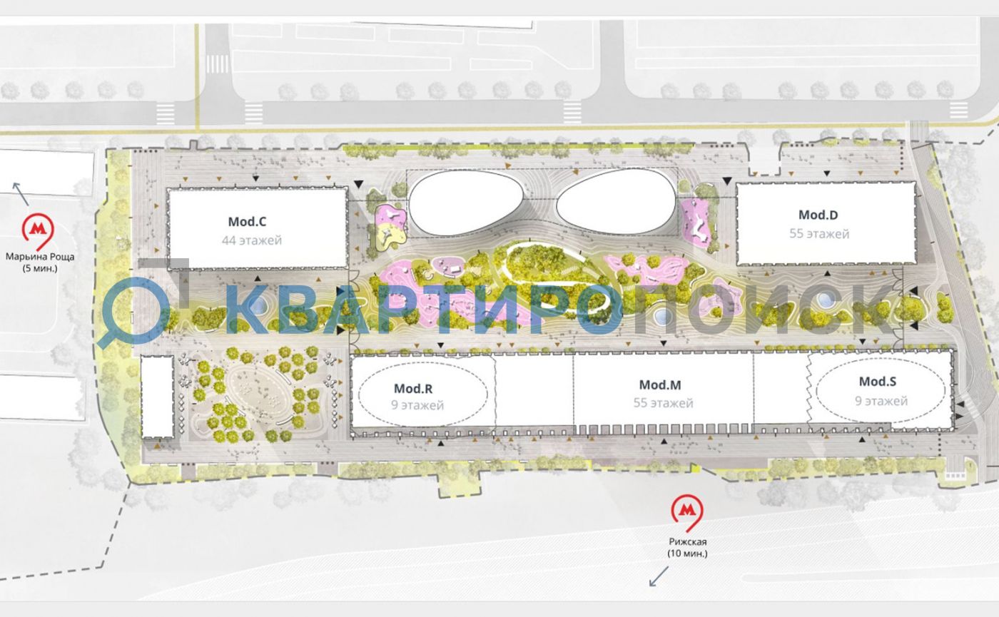 Купить квартиру в ЖК MOD Корпус Mod.R (Москва, ул 4-я Марьиной Рощи,): 21  вариант по ценам от 25 721 098 ₽ от застройщика MR Group — планировки  жилого комплекса, фото, ипотека в новостройке